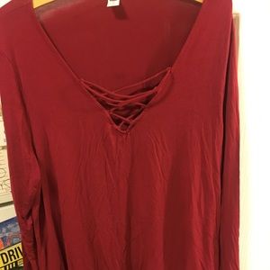 RED FLATTERING SHIRT
